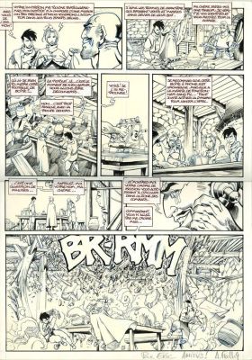 Lot 48 - Adrien FLOCH Planche originale N et B Shloka T2 2003 Soleil Magazine | misc / divers