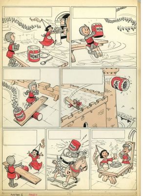 Lot 17 - Peter WOOLCOCK, Winnie l’O Planche originale N et B + rouge in days of… | misc / divers