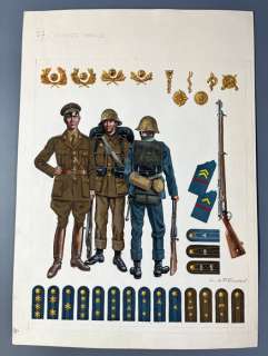 Funcken, Fred & Liliane - 1 Original colour drawing - L’uniforme et les armes - L’armée Danoise/ The Danish army | Catawiki