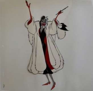 101 Dalmatians Cruella de Vil Cel Art (Disney c.1961) | Animazing Gallery