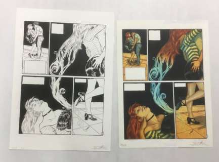 Tillier, Béatrice - 1 Original page + original color page - Léo Ferré en images et en bande dessinée - 2002 | Catawiki