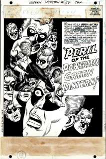 Gil Kane Sid Greene - Green Lantern #58 P 1 Splash (Spectacular Splash with 11 Green Lanterns Shown!) 1967