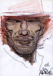 GIRAUD Jean  - Blueberry  - Dédicace Ã  l’encre de chine et aquarelle sur feuille[...] | Vermot et Associés