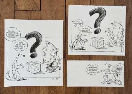 Gaudelette, Michel - 3 Original drawing - Pedro le Coati - Page concours du Journal Spirou