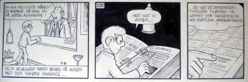 Felix - original avis stribe - nummereret 9.18 fra 1974 - Werner Wejp-Olsen | ComicGarden