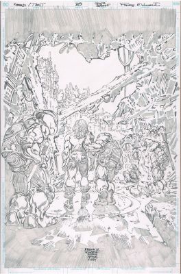 Freddie E. Williams II | Kamandi/TMNTPitch ArtIssue 20 Cover HomagePencil Study11×17 | Freddie E. Williams II