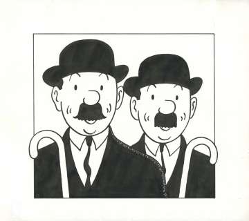 Hergé_ (Studios) | Tintin, illustration Ã  l’encre de Chine sur… | Millon