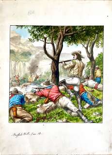 TANCREDI SCARPELLI - Original illustration for Buffalo Bill. Cm. 25x33. Signed. Mint. Code 9683.