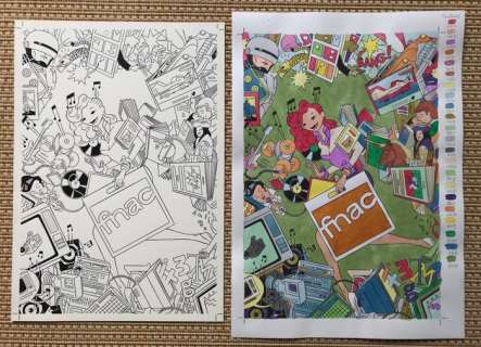 Torres, Daniel - 2 Original drawing - Iustración publcidad FNAC España - FNAC España - 1993 | Catawiki