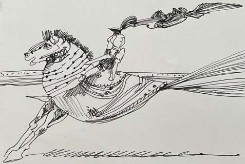 Toppi, Sergio - 1 Original drawing - Knight on Horse | Catawiki