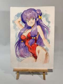 Zanella & Saras - 1 Original colour drawing - Ranma - Red Corset - Shampoo - 2025 | Catawiki