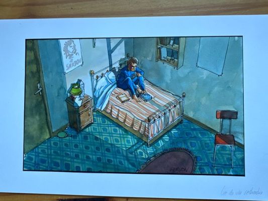 Berlion, Olivier - 1 Original colour drawing - Lie de vin | Catawiki