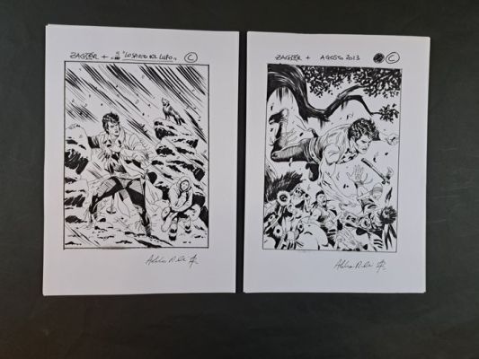 Piccinelli, Alessandro - 2 Original drawing - Zagor - Lo Spirito del Lupo; Ritorno a Paradise Gate | Catawiki