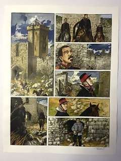 Terpant, Jacques - original plate (p.35)  - â€œSept cavaliersâ€ vol. 3  - â€œLe pont de Sépharéeâ€