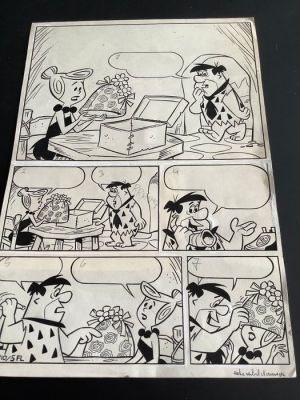 Hanna Barbera Studios - 1 Original page - The Flintstones - La Famille Pierrafeu | Catawiki