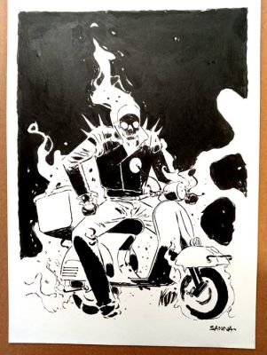 Guillermo Sanna - Original drawing - Ghost Rider - 2026 | Catawiki