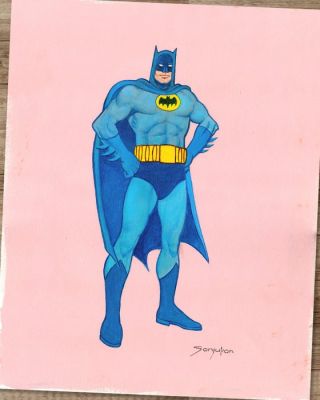 Sanjulian, Manuel - Peinture à l’huile - Batman Classic Pose – Hand Signed Original Artwork | Catawiki