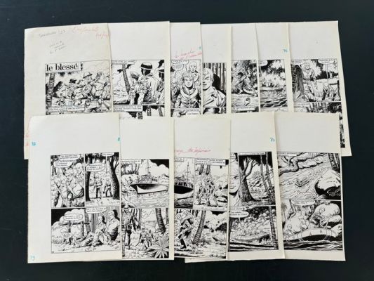 Mellies, Roger - 12 Original page - Le Téméraire - Le blessé - 1970 | Catawiki