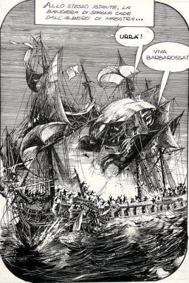 Manara, Milo - 1 Original page - Il Vascello Fantasma - splash page - 1970 | Catawiki
