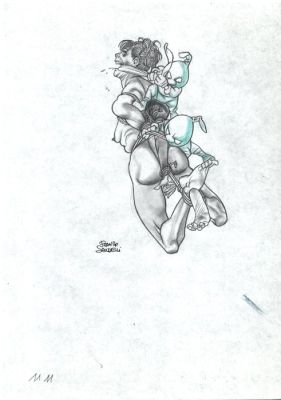 Saudelli, Franco - 1 Original colour page - Bondage - "Femmine alla corda..." - 1990 | Catawiki