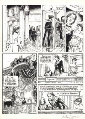 Martin Jamar | Planche originale n°44 accompagnée de son bleu de mise en couleurs - Un Sale métier - Les Voleurs d’Empire | Daniel Maghen