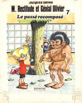 Jacques Devos - Illustration originale, couverture de l‘album - Le Passé recomposé - M. Rectitude et Génial Olivier