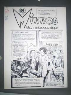 Mitton, Jean-Yves - Original plate (p.1) + colour tracing paper Mikros episode 13  - (1981)