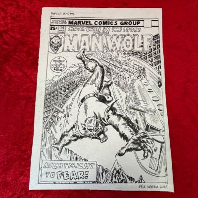 Dick Matena - 1 Original drawing - Man Wolf - Cover re-creation - 2025 | Catawiki