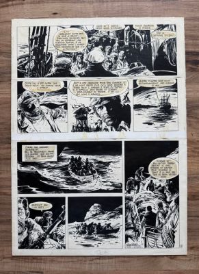 Vance, William - 1 Original page - Bob Morane - Les 7 croix de plombe - 1976