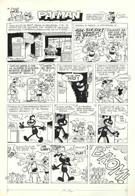 Joaquín Cera | 2 original pages / Pafman: El robo del diamante – comic «Lo mejor de Pafman» (dedicated) – Cera | Origin Of Comics