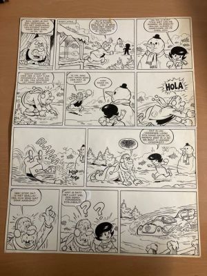 Carol Voges - 1 Original page - Dinkie - Sneeuwpret met opa - 1963 | Catawiki