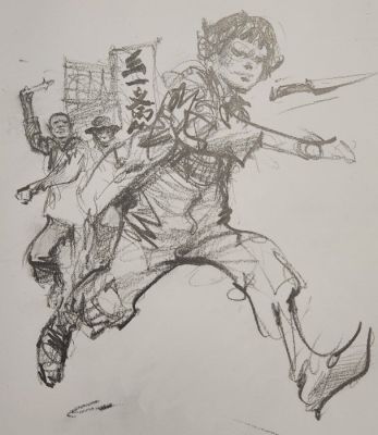 Follet, René - 1 Original preliminary drawing - Stevenson, Le Pirate interieur - 2013 | Catawiki