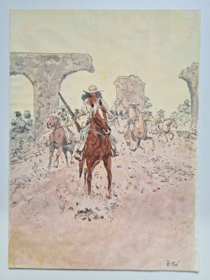 Rossi - 1 Original colour drawing - W.E.S.T. - Magnifique aquarelle ! - 2012 | Catawiki