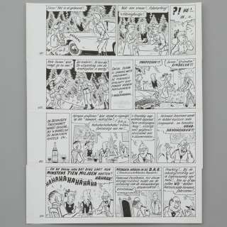 Jozef Van Hove (Pom) (1919-2014) | De Dubbel-koolzure Soda-bom. Originele tekenplaat van de 59ste pagina uit het verhaal. Totaal van 4... | Bernaerts