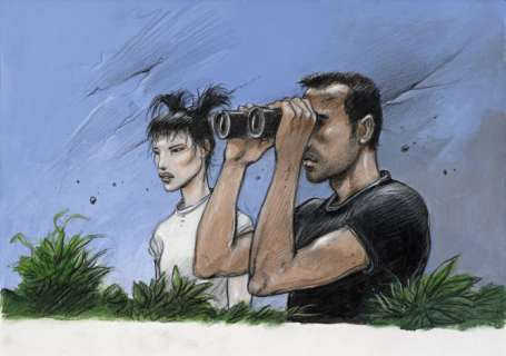 *Enki Bilal Né En 1951 La Couleur de L’air Acrylique, Crayon Et Pastel Sur Papier Pour La Case 1 de La Page 63 de Cet Album Pu... | La Couleur de l’air | Artcurial