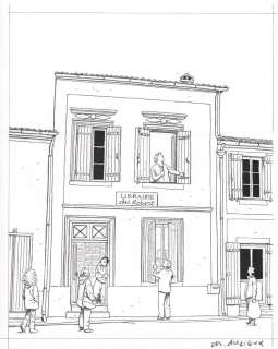 Illustration originale pour un ex-libris Ã  l‘occasion de la sortie du Tome 3 de "Les gens honnêtes" par Christian DURIEUX