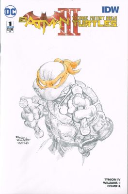 Freddie E. Williams II | Mirage Michelangelo BustLimited Ed. Batman/TMNT V3Blank | Freddie E. Williams II