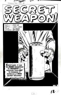 Larry Lieber, Sol Brodsky - Strange Tales #107 Complete 5-Page Story (Sol Brodsky Inks! ‘Secret Weapon‘) Large Art - 1962