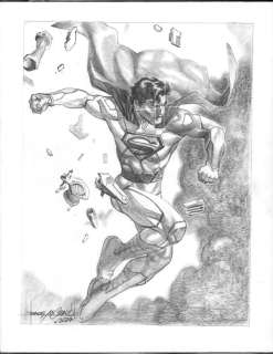 Rags Morales | Superman in Action - Pencil Art - Signed 2024 | Anthony’s Comic Book Art