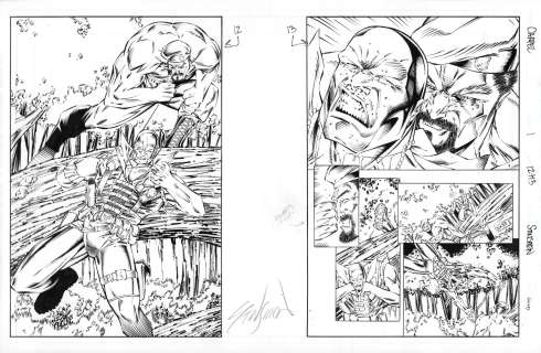 John Stinsman, Lary Stucker - Chapel #1 Pg.12&13 - 2 Pages on 1 Board - Signed Issue 1 Page 12