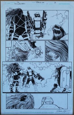 John Romita Jr | Tavola originale per Silencer 1 p.19. Hank Pym Kidnapped by the Skrulls. Cm.28 x 43. DC COMICS 2018. Firmata da inchiostratore Sandra. | Art e Fumetto