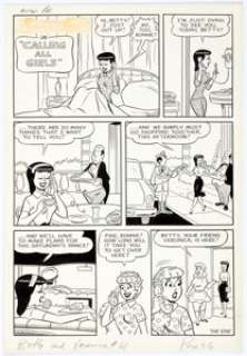 Dan DeCarlo and Vincent DeCarlo Archie’s Girls Betty and Veronica Complete 1-Page Story Original Art (Archie - Available at Sunday Internet Comics Auction | Heritage