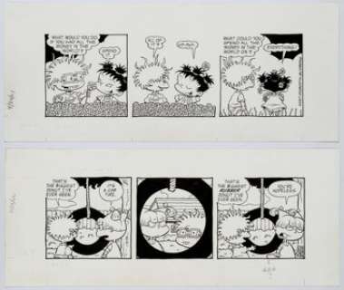Scott Roberts and Will Blyberg Rugrats Daily Comic Strip Original Art Group of 2 (Creators, 2001-02). The -