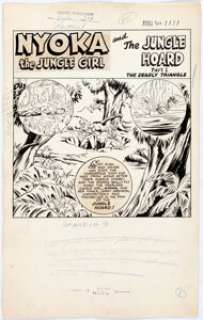 Nyoka the Jungle Girl Partial Story Original Art Group of 7 (Fawcett Comics, 1951). "The Jungle -