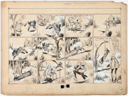 Mal Eaton Peter Piltdown Sunday Comic Strip Original Art Group of 4 (New York Tribune, 1941-46). Oversized -