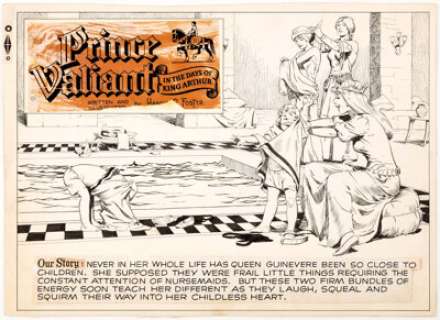 Hal Foster Prince Valiant Partial Sunday Comic Strip Original Art (King Features Syndicate, undated). Back in - | Heritage