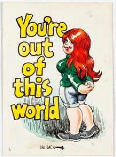Robert Crumb Monster Greeting Cards #41 Illustration Original Art (Topps, 1965). On the card front, this curvy - | Heritage