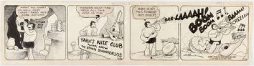 V. T. Hamlin Alley Oop Daily Comic Strip Original Art dated 7-26-38 (NEA Service, Inc., 1938). Alley hits up - | Heritage