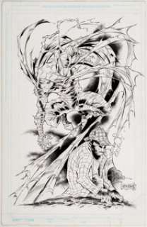 Justiniano and Jeff de los Santos - Ragman and Detective Chimp of Shadowpact Illustration Original Art -