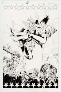 Stephen Sadowski JSA #25 Splash Page 6 Hawkman and Hawkwoman Original Art (DC, 2001).... | Heritage